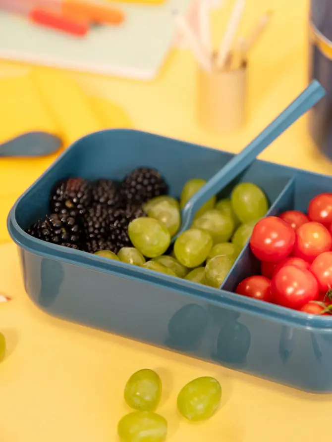 Lunchbox KLODI ze sztućcami zielono-żółty 1,1 l