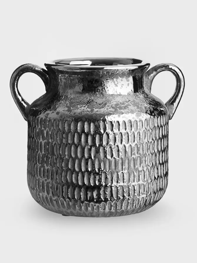 Wazon FIDA w plamki srebrny 17,5x17,5 cm
