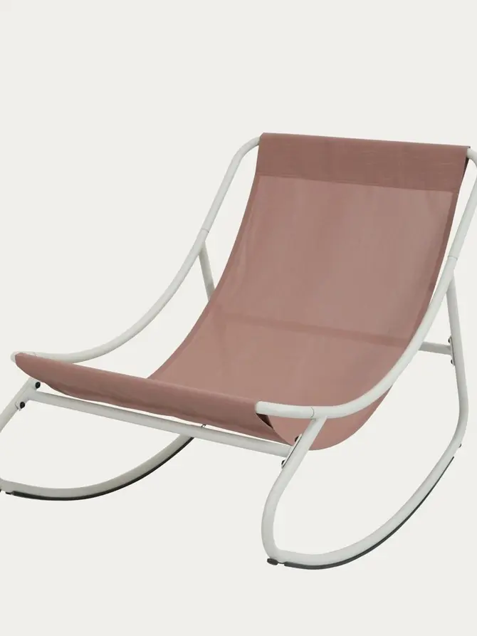 Fotel bujany TIVOLI beżowy z ceglastymi poduszkami 65x102x75,5 cm