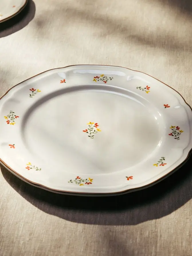 Talerz GRETA obiadowy z kwiatuszkami 27 cm