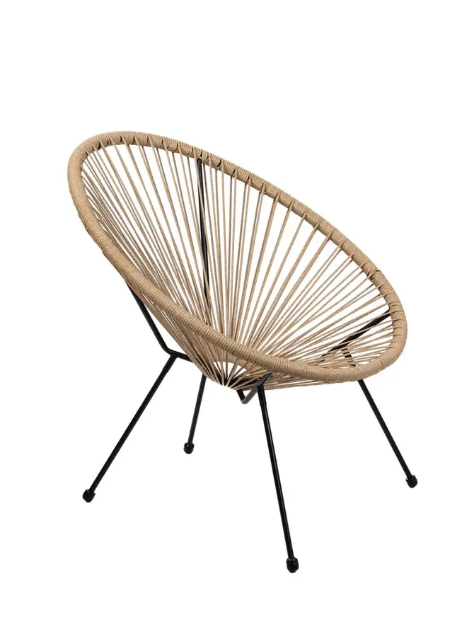 Fotel ACAPULCO FLAT z płaskiej linki technorratan naturalny 71x71x80 cm