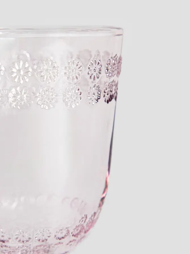 Kieliszek ERBA różowy ze zdobieniami 0,28 l