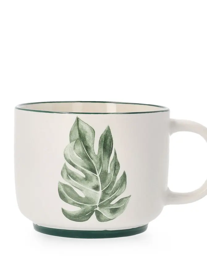 Kubek BLYDE z liściem- monstera 0,35 l