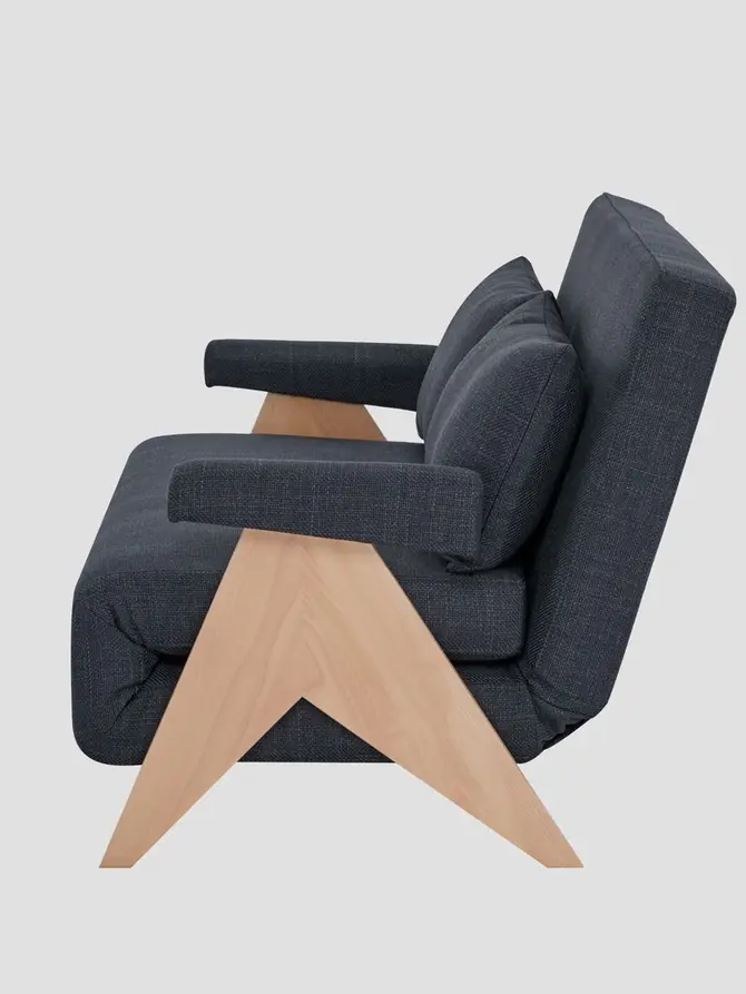 Sofa CALORE 2-osobowa, z funkcją spania ciemnoszara 157x90x82 cm