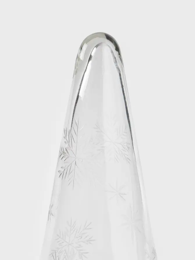 Choinka SALIM szklana transparentna duża ze snieżynkami 17 x 45 cm