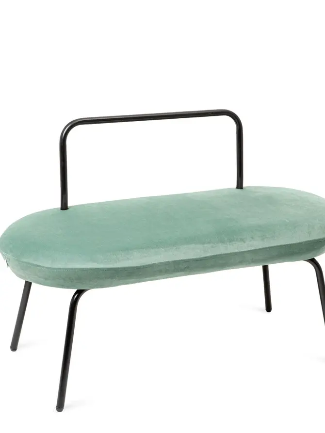Ławka INA welurowa miętowa 95x45x61 cm