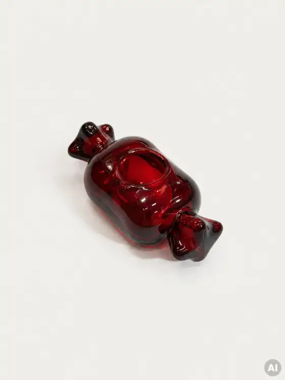 Zestaw świeczników GLASSI szklane cukierki 10x4,5x3,8 cm 2 szt.