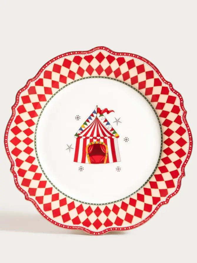 Talerz CIRGRATTA porcelanowy deserowy z cyrkiem 20 cm