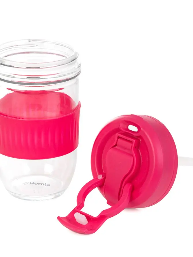 Kubek IDEUS SUMMER szklany różowy 0,5 l