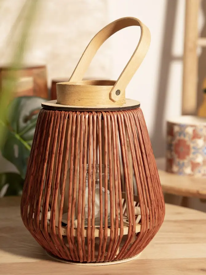 Lampion GARNITTO naturalny 10,5x26 cm