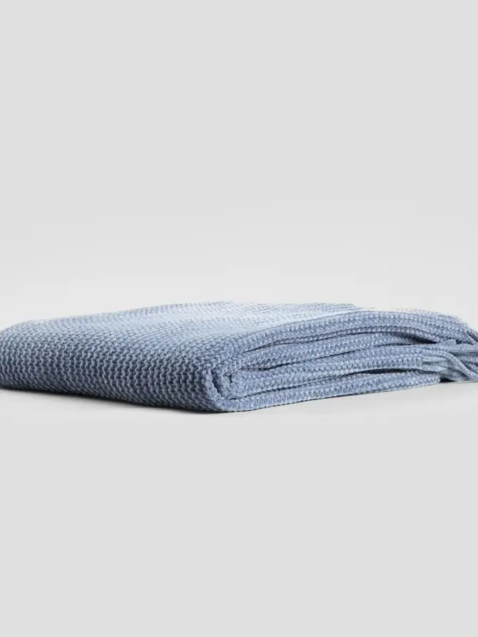 Koc CHENILLE szenilowy niebieski 130x170