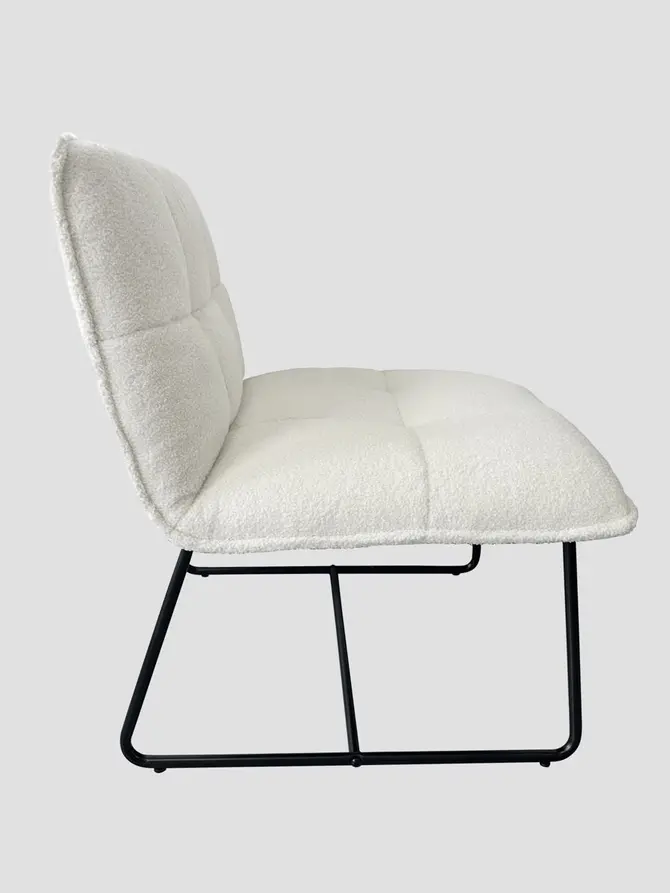 Fotel NELOX w tkaninie TEDDY BOUCLE ecru 63x69x73 cm