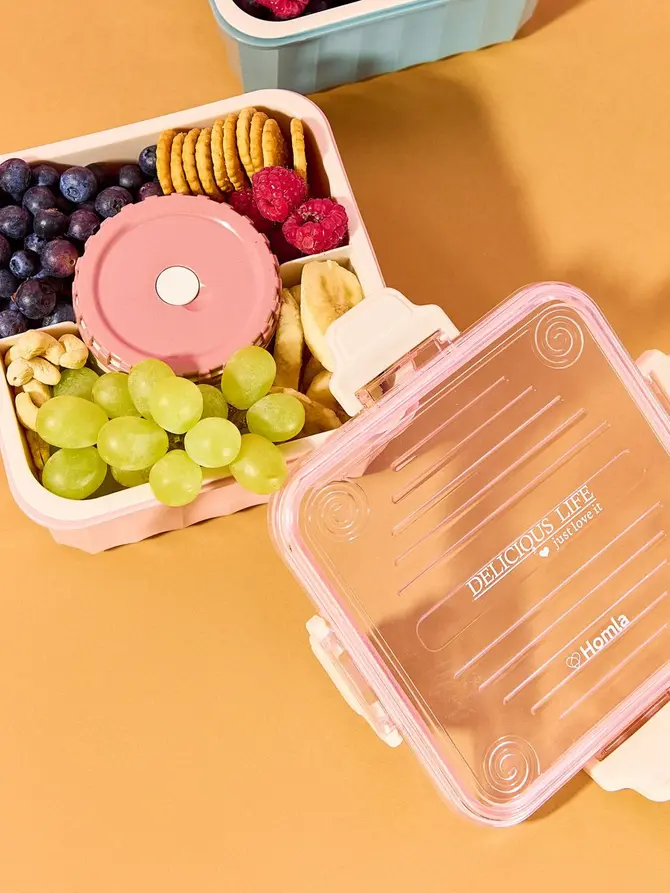 Lunchbox POPPIE z łyżeczką różowy 2.15 l