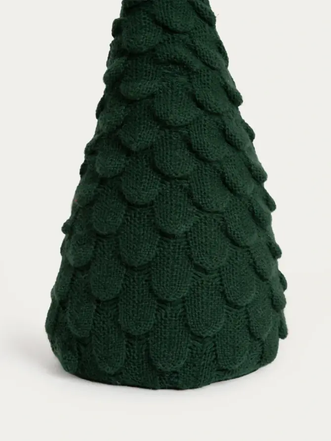 Dekoracja TREELY choinka materiałowa zielona 15x15x35 cm