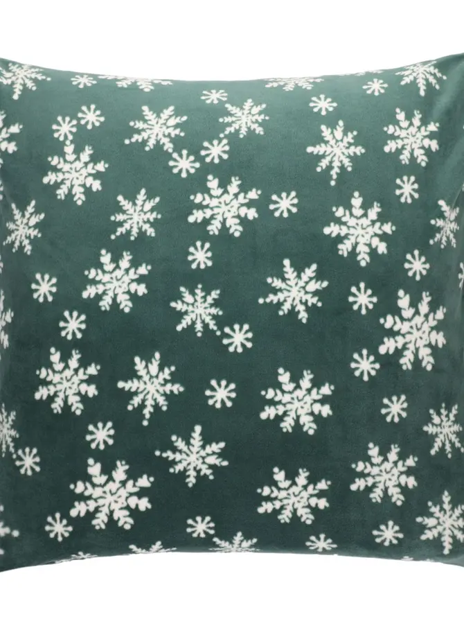 Poszewka w śnieżynki zielona SNOFLOCK 45x45 cm XM20 985700