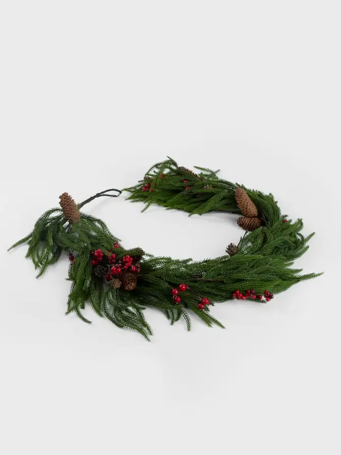 Girlanda LARCH z czerwonymi dodatkami 160 cm