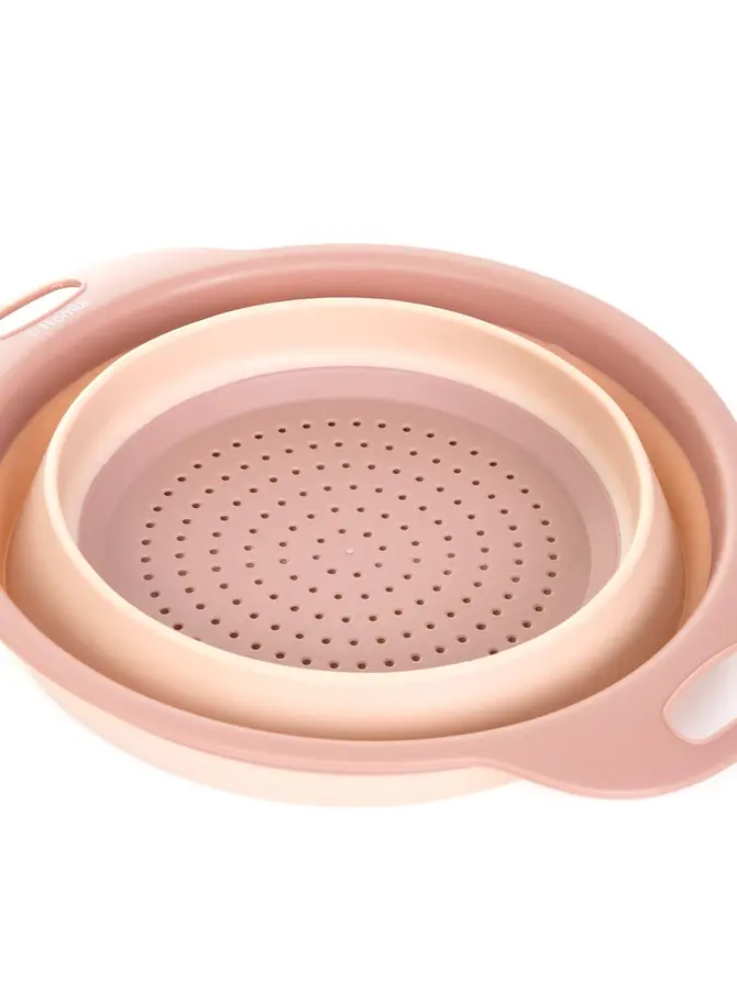 Durszlak EASY BAKE składany okrągły różowy 29x9 cm