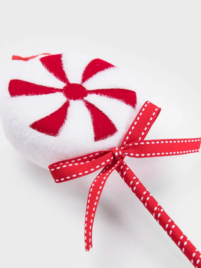 Zawieszka TWINKLE lizak biało-czerwony 29 cm