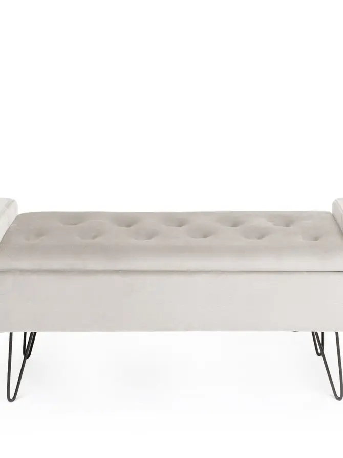 Ławka VENLO welurowa beżowa 100x39x45cm