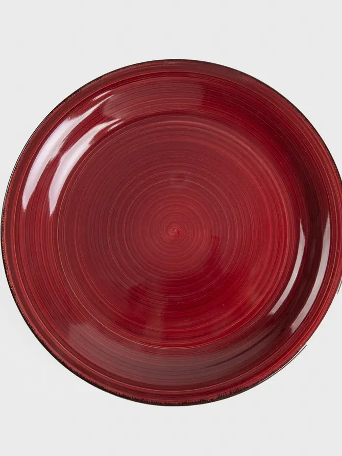 Zestaw talerzy OBLAN obiadowych bordowych, 4 szt. 27 cm