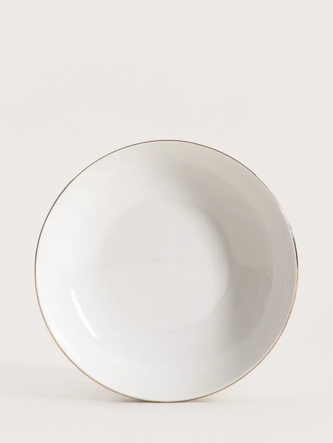 Zestaw talerzy AURO głębokich ze złotą obwódką, 6 szt. 21 cm