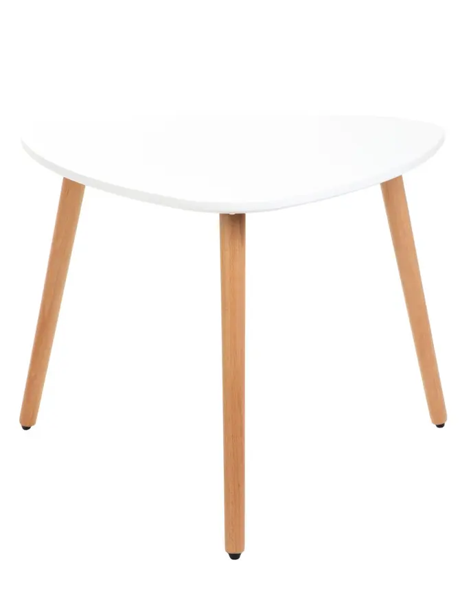 Stół TRAVESA naturalny z białym blatem 60×60×48cm