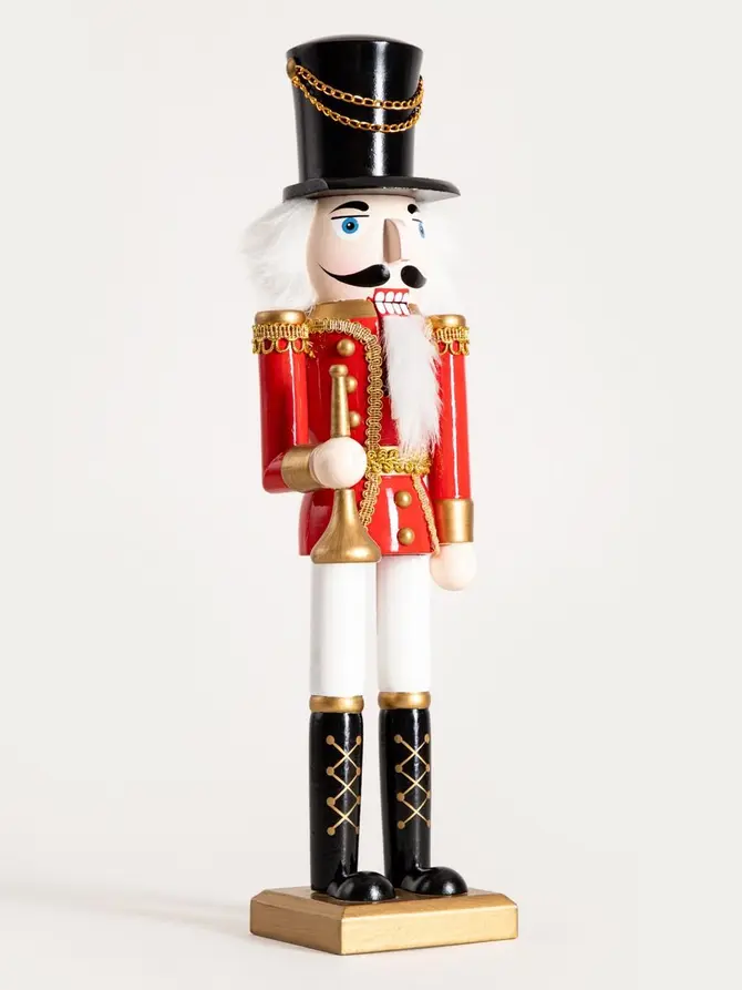 Figurka NUTCRACKER dziadek do orzechów z trąbką 38 cm