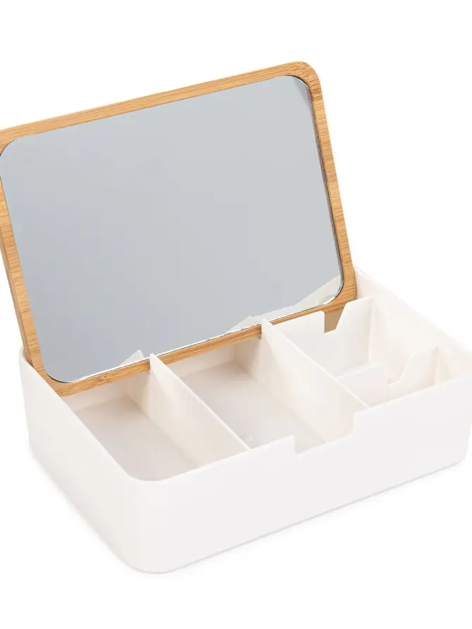 Organizer z lusterkiem KASEN biały 18x13x5cm