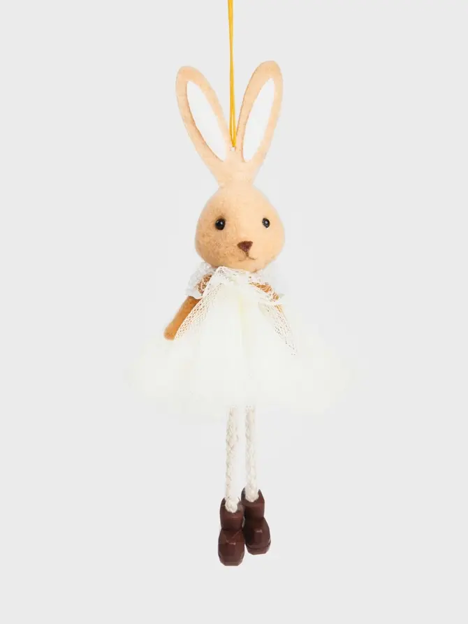 Zawieszka BALLERINA wielkanocna królik ecru 17 cm