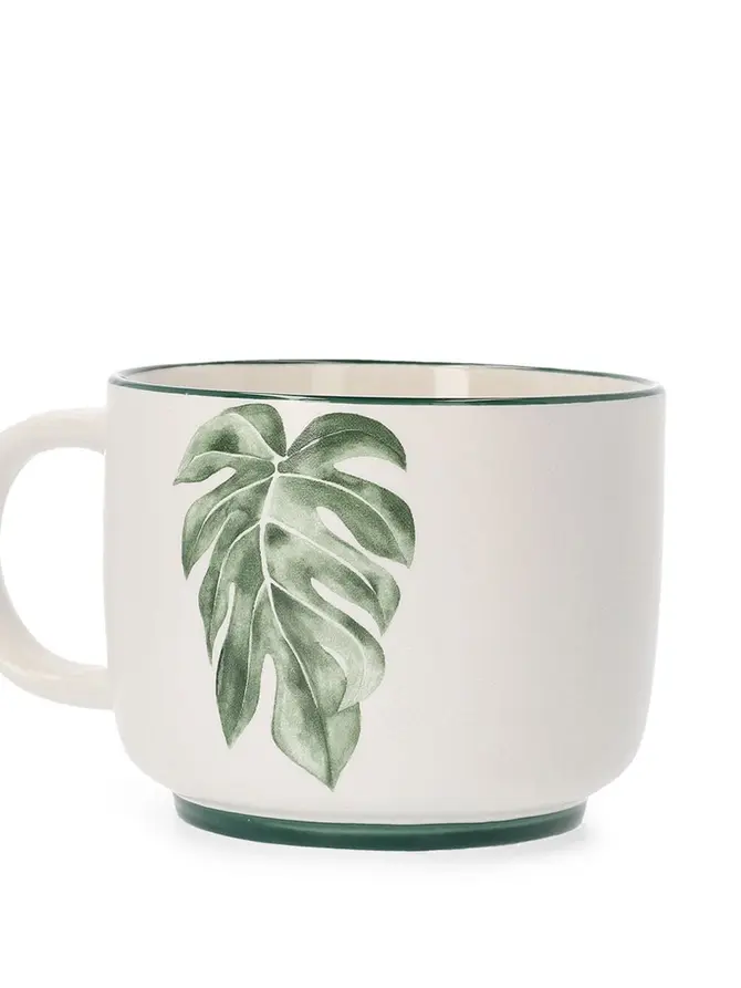 Kubek BLYDE z liściem- monstera 0,35 l