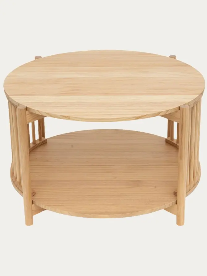 Stolik kawowy ALMA drewniany naturalny 80x80x45 cm
