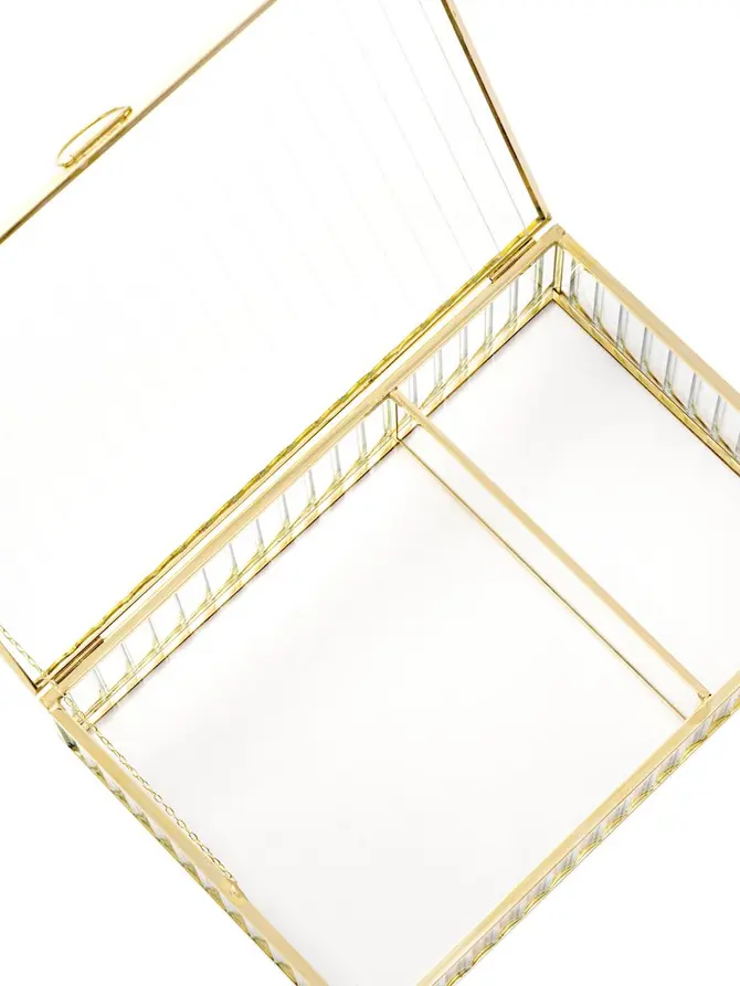 Szkatułka na biżuterię GRAZIA ze szkła prążkowanego 23x15x5 cm