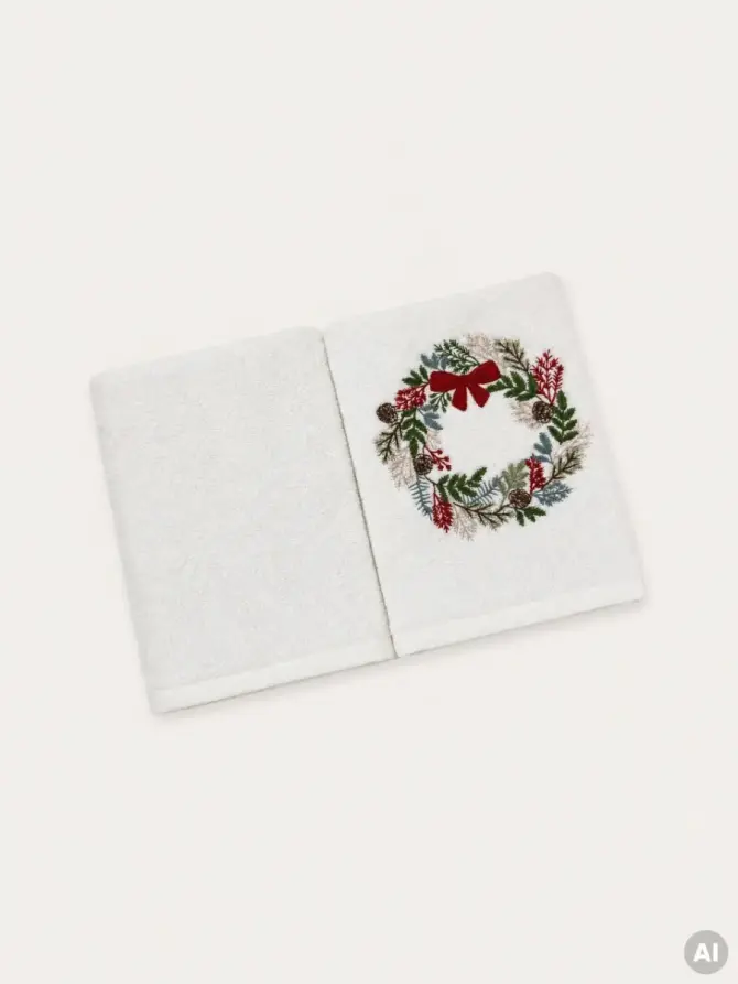 Zestaw ręczników EVERGREEN ze świątecznym motywem 2*45x75 cm
