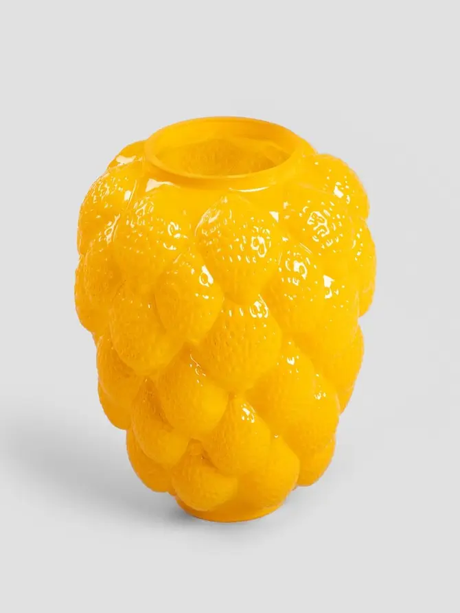 Wazon LEMONI szklany żółty 16,5x21 cm
