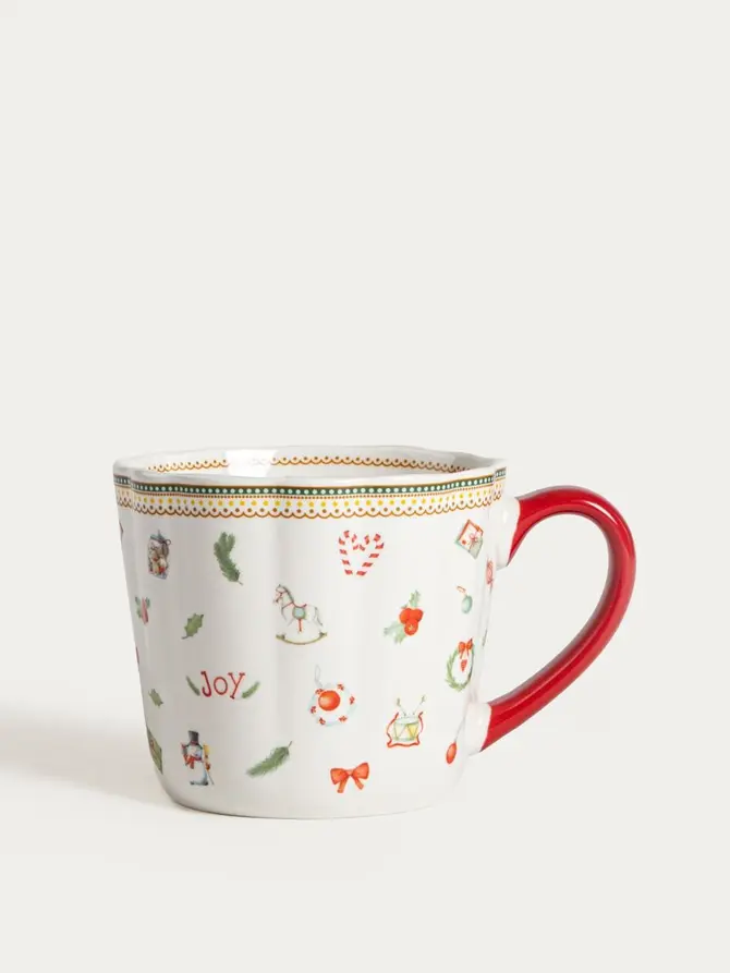 Kubek ABARIS porcelanowy z czerwonym uchem 0,3 l