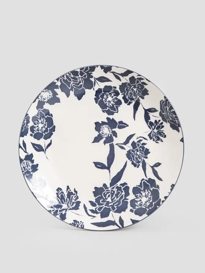 Talerz NAVIA deserowy w duże kwiaty 19 cm