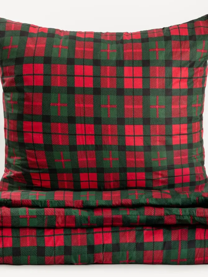 Pościel EC TARTAN bawełniana w kratę 220x200 + 2*70x80 cm