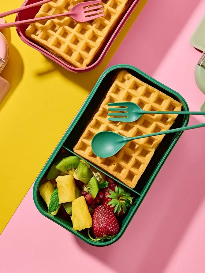 Lunchbox BOXIE ze sztućcami zielony 0.54