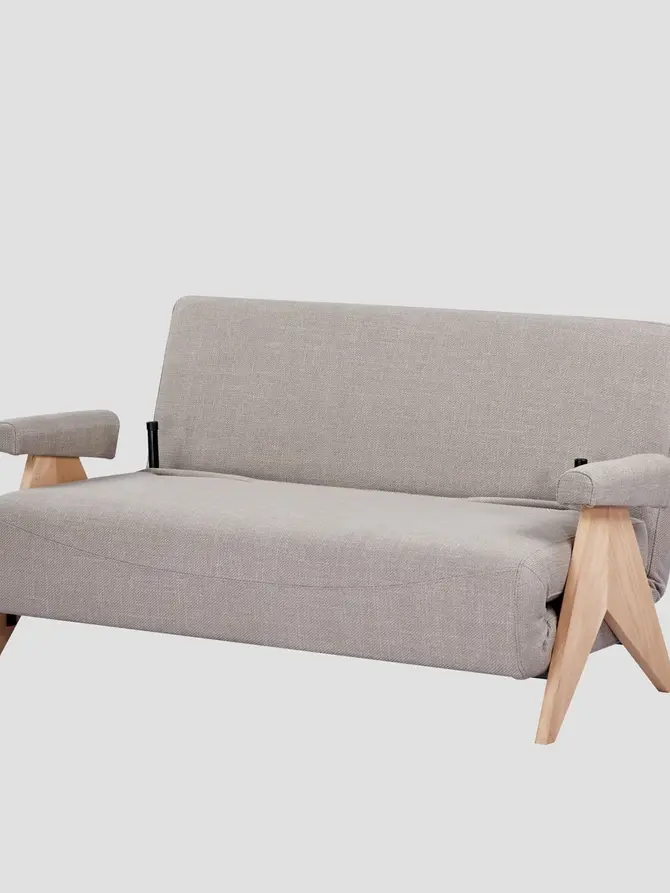 Sofa CALORE 2-osobowa, z funkcją spania beżowa 157x90x82 cm