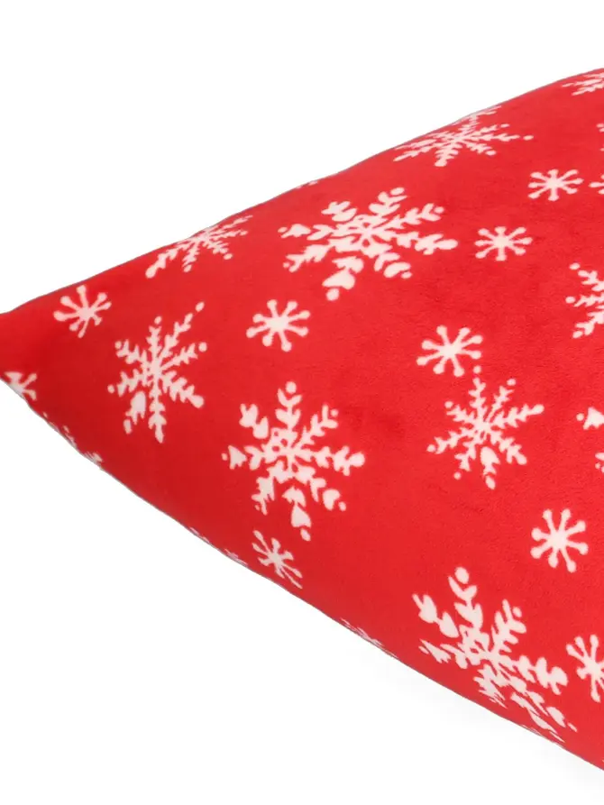 Poszewka w śnieżynki czerwona SNOFLOCK 45x45 cm XM20 985694