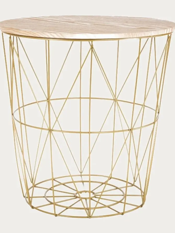 Stolik SCANDI metalowy złoty 39x38 cm