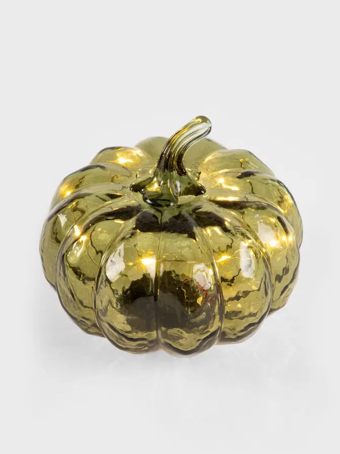 Lampion LED AUTUMN AURA dynia zielona 15x13 cm