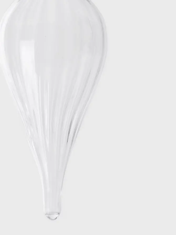 Bombka ROLLIS szklana podłużna transparentna 16 cm