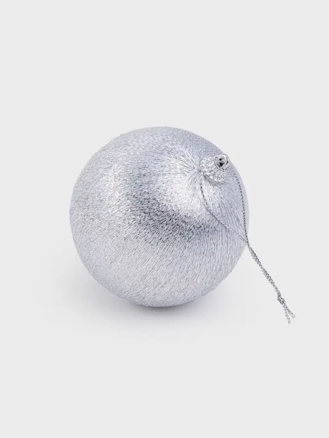 Bombki ETHAN ze srebrną nitką, zestaw 6 szt. 8 cm