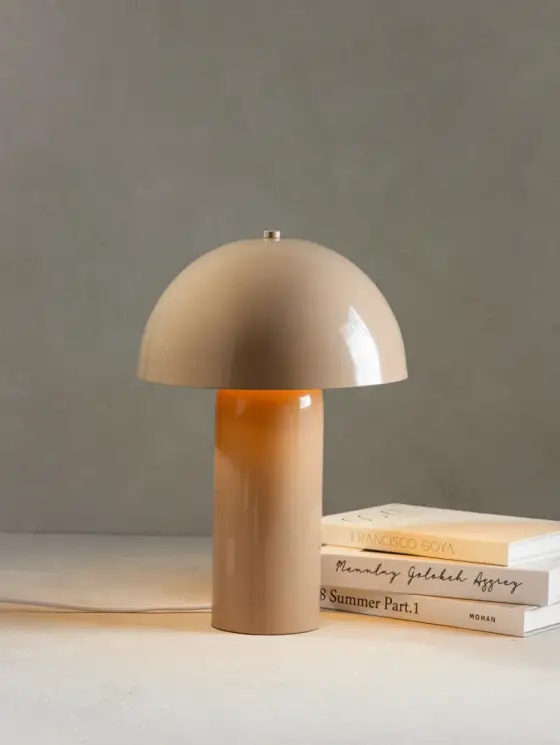 Lampka stołowa AUREX retro kopuła beżowa 25x25x36 cm