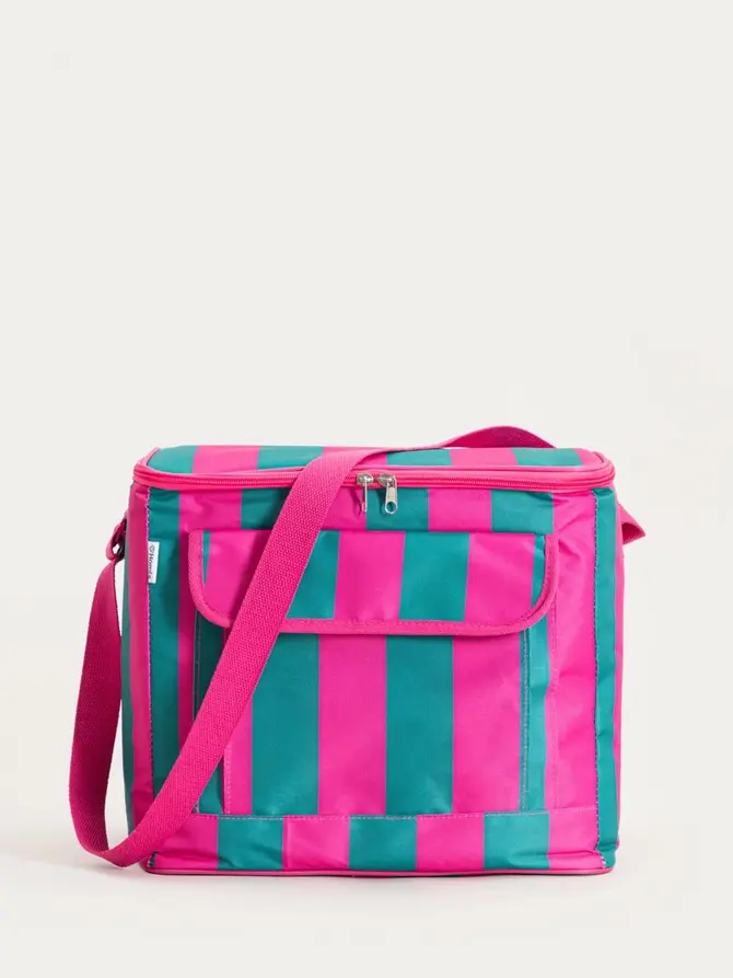 Torba termiczna RAYAS w różowo-turkusowe paski 32x23x28 cm