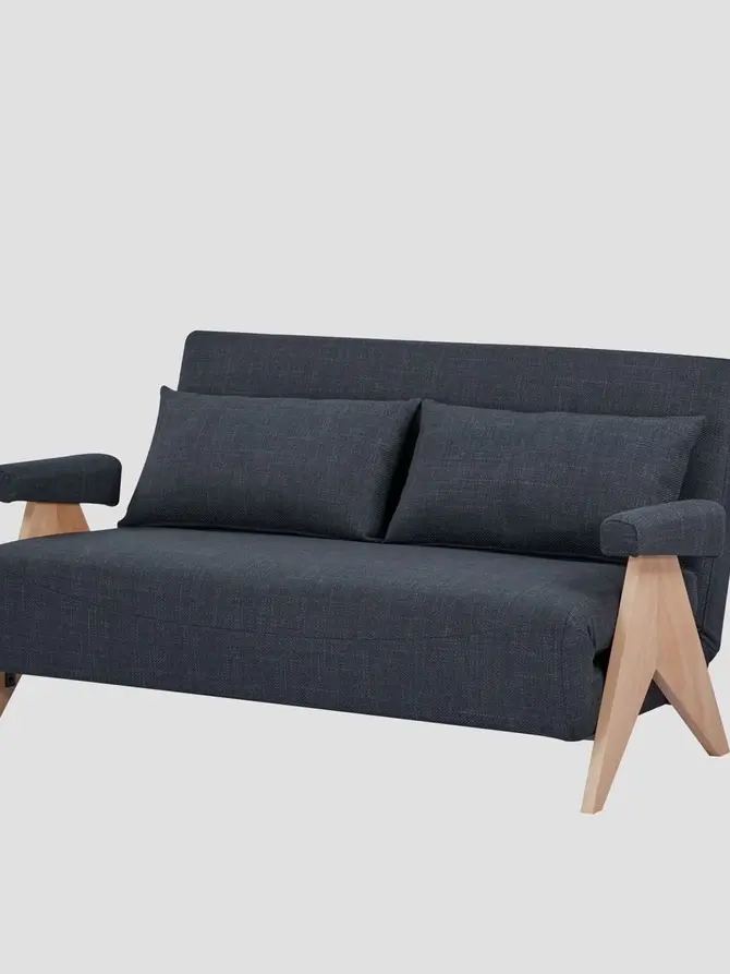 Sofa CALORE 2-osobowa, z funkcją spania ciemnoszara 157x90x82 cm