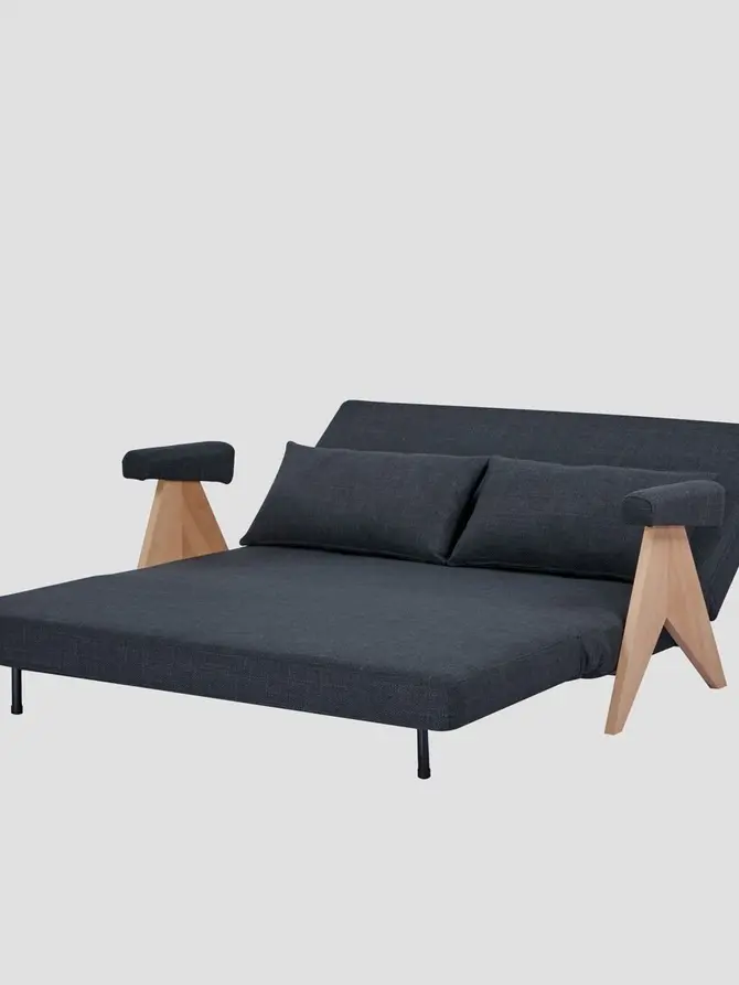Sofa CALORE 2-osobowa, z funkcją spania ciemnoszara 157x90x82 cm