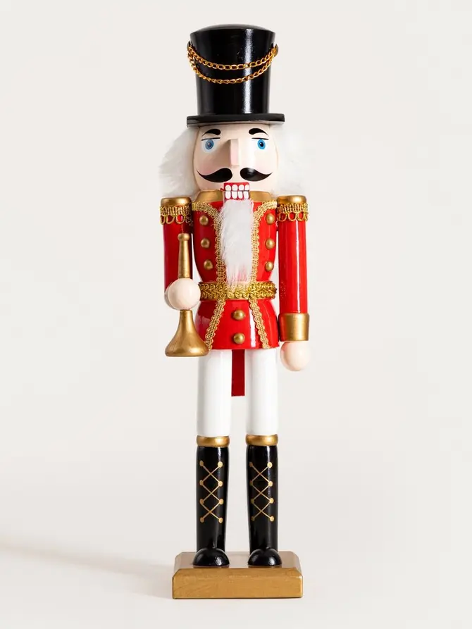 Figurka NUTCRACKER dziadek do orzechów z trąbką 38 cm