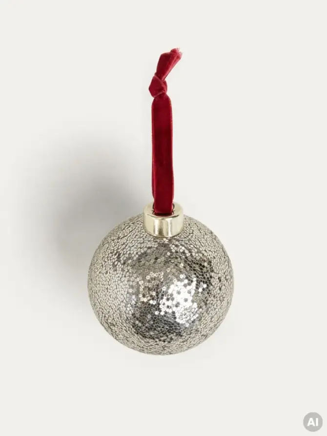Zestaw bombek BRILLIA złote brokatowe 6 szt.